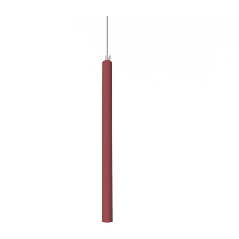 foto del prodotto stelo 1x sospensione, led integrato, 4.2w, 4000k, metallo, rosso cowhide, h.40cm lumicom