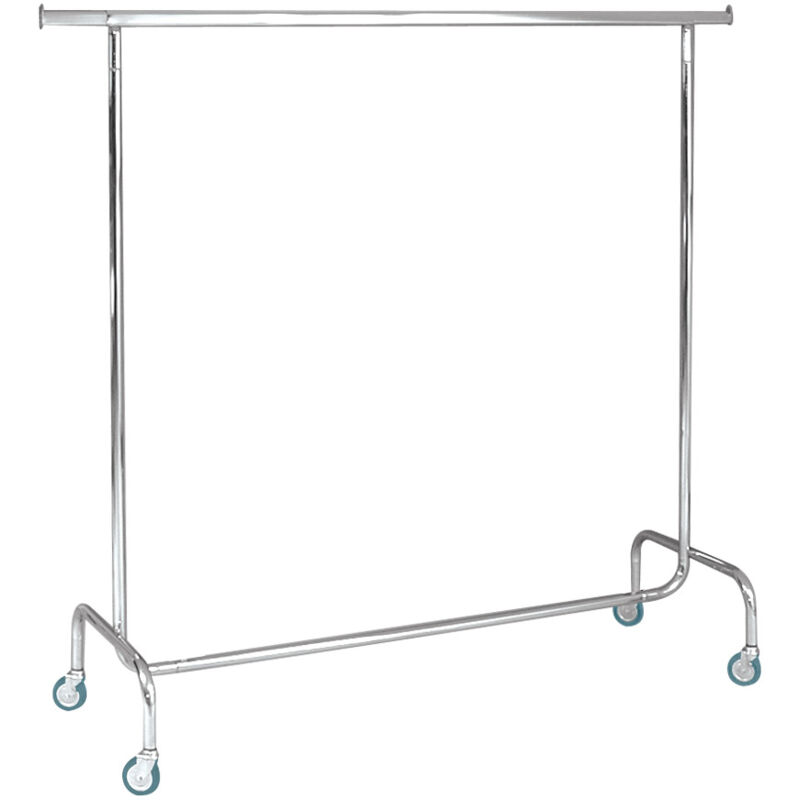 foto del prodotto stender appendiabiti estensibile 150 220x55x155 cm in acciaio cromato con ruote