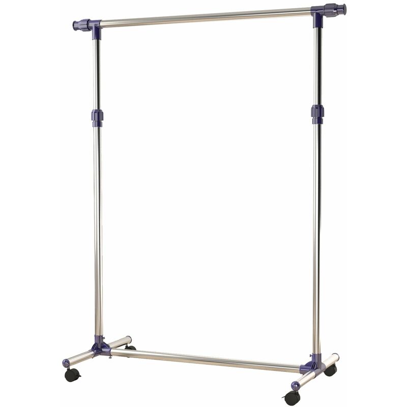 foto del prodotto stender appendiabiti larghezza e altezza regolabili con ruote in acciaio inox 160x170 cm