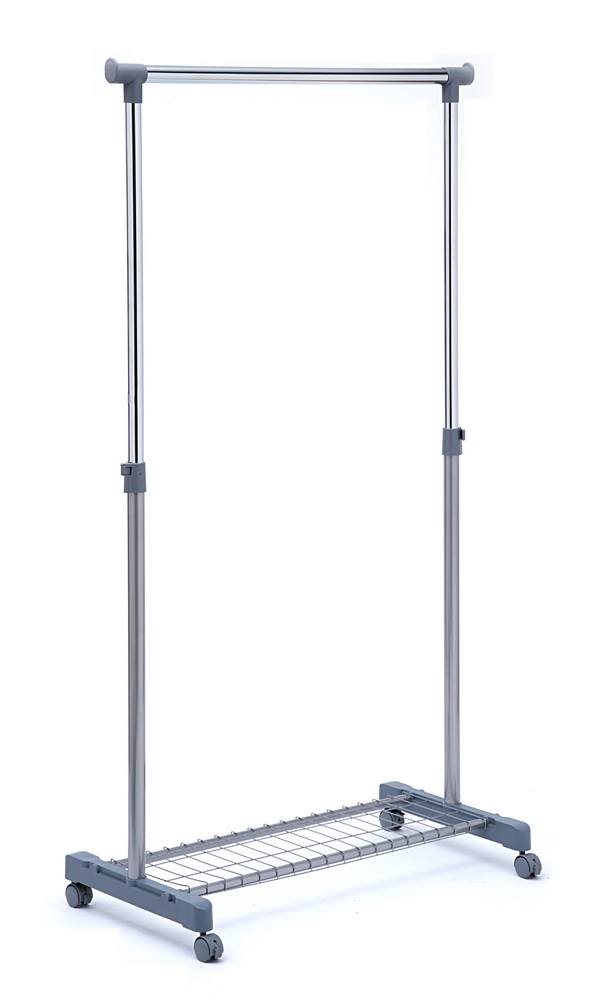 foto del prodotto stender grigio cromo estensibile con rete portaoggetti