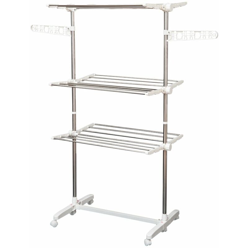 foto del prodotto stendibiancheria 3 piani regolabile in acciaio inox premium