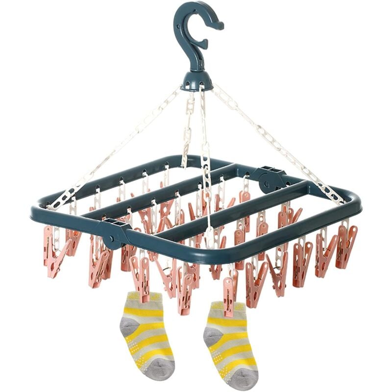 foto del prodotto stendibiancheria con 32 clip per biancheria intima, calzini e lingerie. realizzato in plastica resistente. bebusingoto