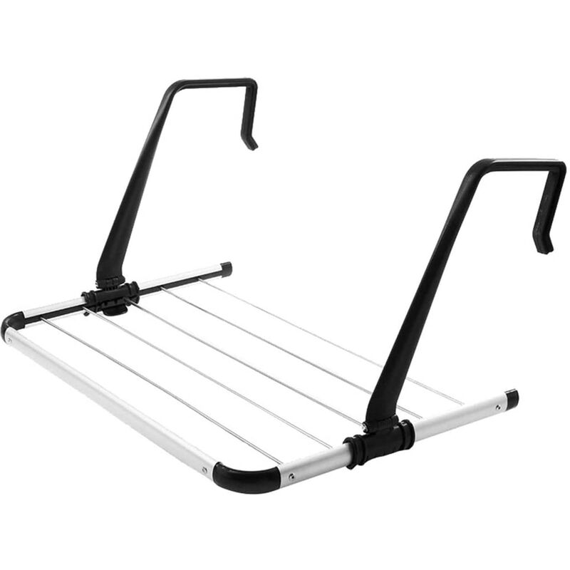 foto del prodotto stendibiancheria da balcone in acciaio inox 54x37x27cm stendino interni esterni