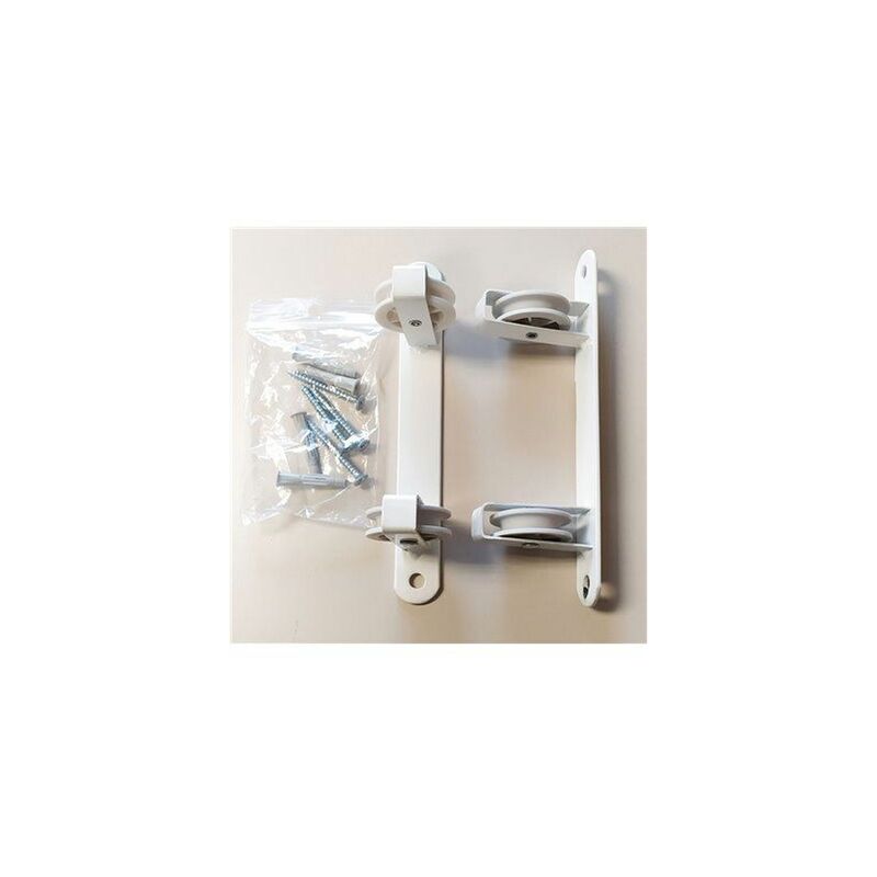 foto del prodotto stendibiancheria da parete basic con 2 carrucole bianco 25x5x5cm