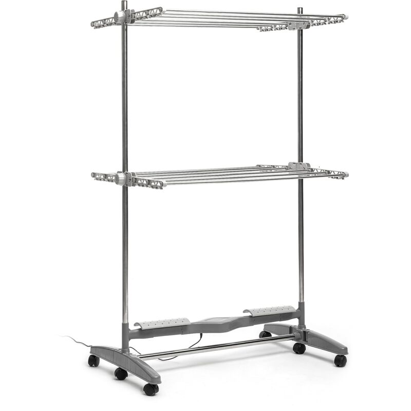 foto del prodotto stendibiancheria elettrico pieghevole dryllon, flusso d aria naturale, 12 aste grande capacit , verticale portatile con ruote, risparmio energetico,