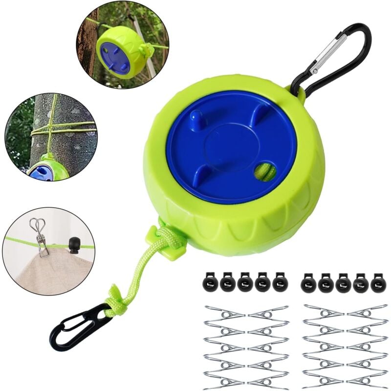 foto del prodotto stendibiancheria estensibile da 10 m, portatile, per campeggio, bagno, esterno, giardino, viaggio