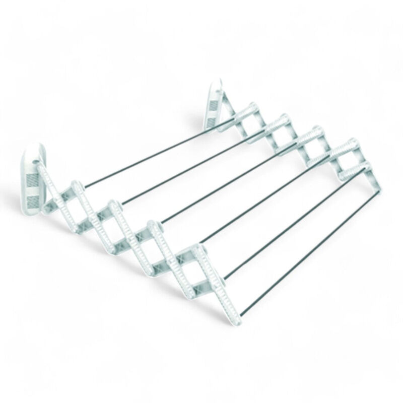 foto del prodotto stendibiancheria estensibile resistente in alluminio anodizzato e resina per bagno lavanderia garage portata max 7 kg lunghezza 54 cm