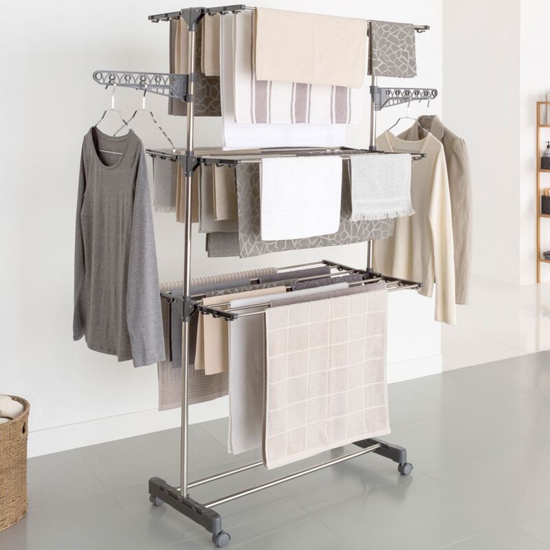foto del prodotto stendibiancheria inox maxima grigio pieghevole alt. 145 cm