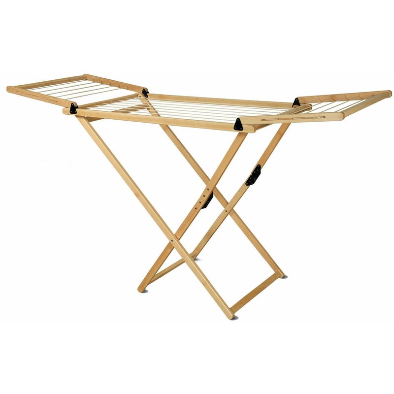 foto del prodotto stendibiancheria pieghevole in legno di faggio 60x178x105 cm
