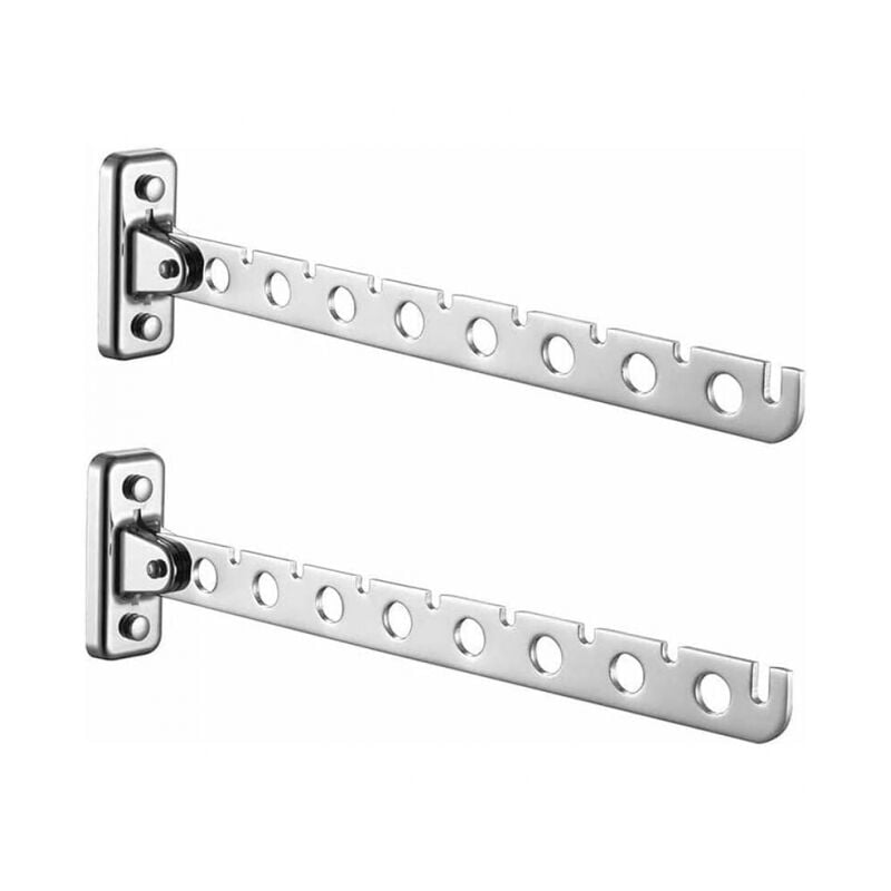 foto del prodotto stendibiancheria pieghevoli in acciaio inossidabile - appendiabiti da parete per vestiti, lavanderia - ideale per camera da letto, soggiorno, balcone (sliver 8 holes)