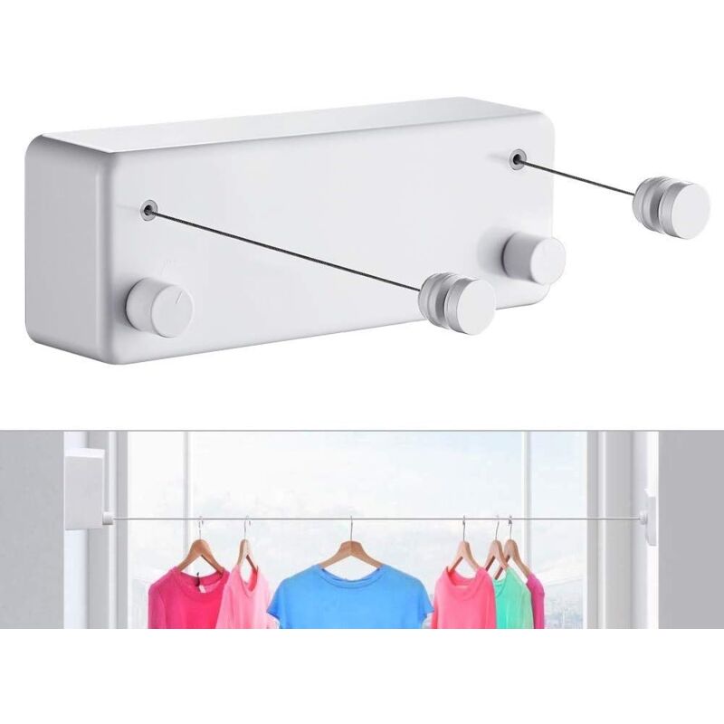 foto del prodotto stendibiancheria retrattile e invisibile per interni, interni, hotel, balcone, bagno, 4,2 m