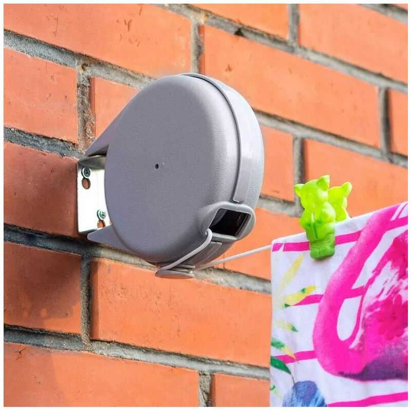 foto del prodotto stendibiancheria retrattile lungo 12 m per vestiti, asciugatrice resistente e durevole, meccanismo retrattile automatico, facile installazione a