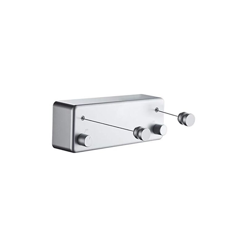 foto del prodotto stendibiancheria retrattile per uso interno ed esterno robusto, 2 x 4,2 m di lunghezza in acciaio inox, montaggio a parete trapano grigio blu
