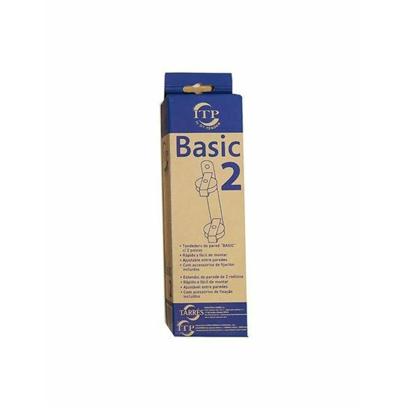foto del prodotto stendibiancheria tarr s basic 2 pulegge bianco da muro 25 x 5 x 5 cm