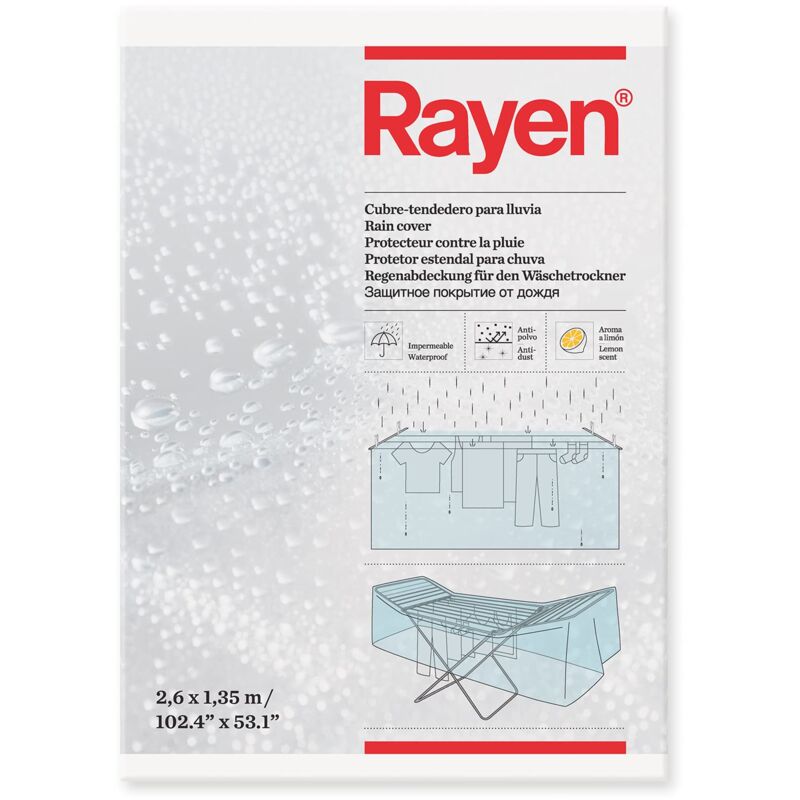 foto del prodotto stendino per pioggia copertura fodera stendibiancheria impermeabile copertina antipolvere al profumo di limone 260 x 135 cm, polietilene rayen