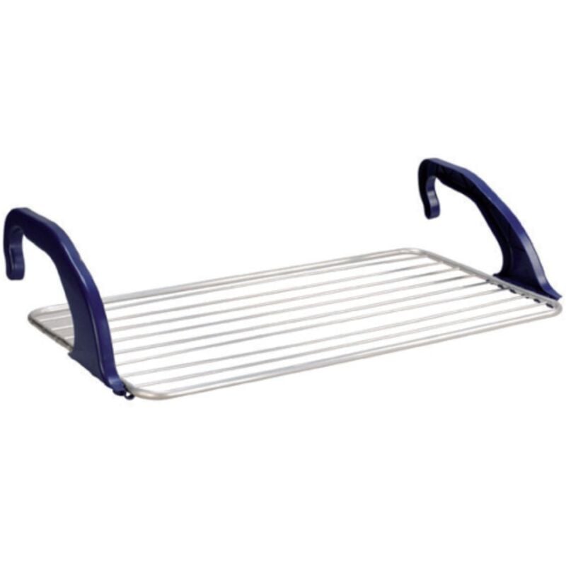 foto del prodotto stendino stendibiancheria da balcone in resina fili in alluminio cm 110x56h