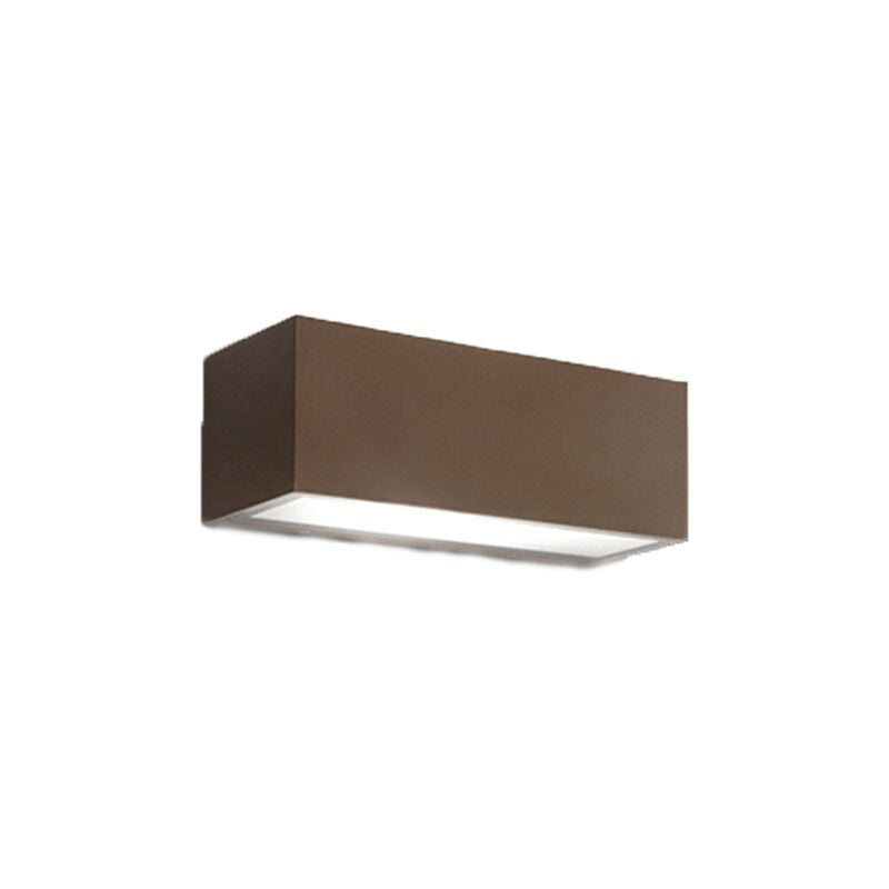 foto del prodotto step applique 2 luci alluminio colore corten interni e esterni attacco e14 biemissione 22cm