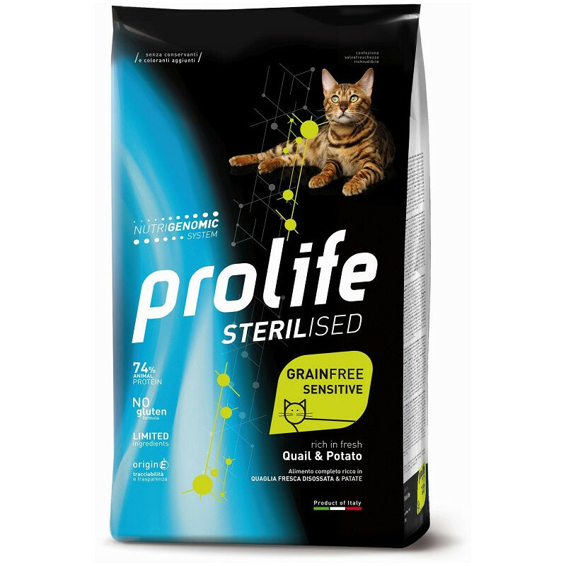 foto del prodotto sterilised grain free sensitive per gatti adulti con prolife