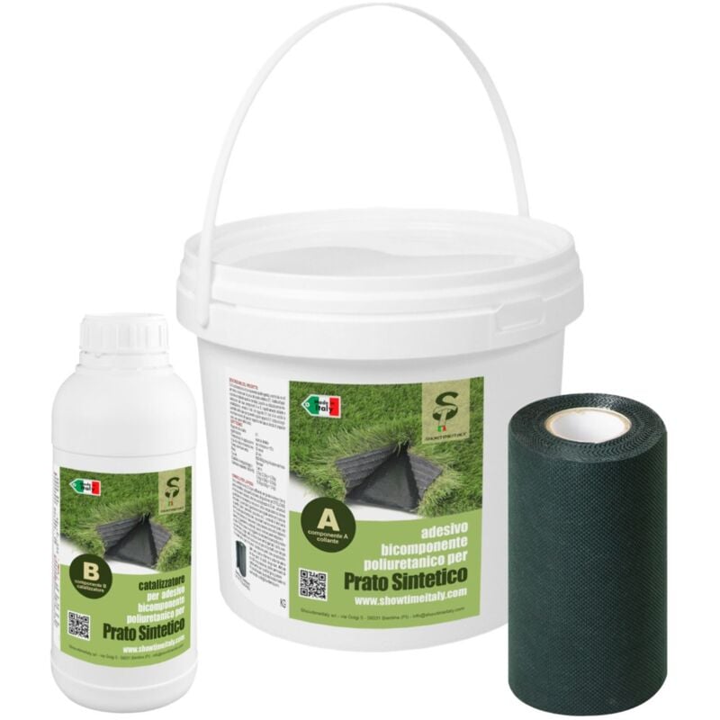 foto del prodotto sti banda di giunzione colla bicomponente per prato sintetico banda 20cm x 10mt 2,5kg colla