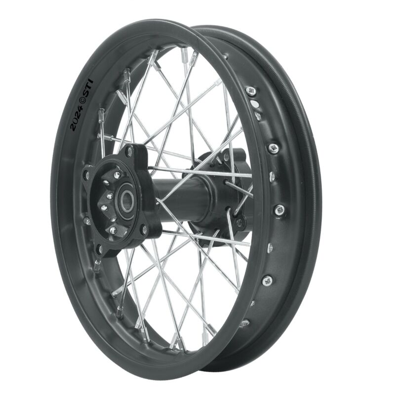 foto del prodotto sti cerchio posteriore acciaio e alluminio 14 canale 1,85 cuscinetto 15mm colore nero
