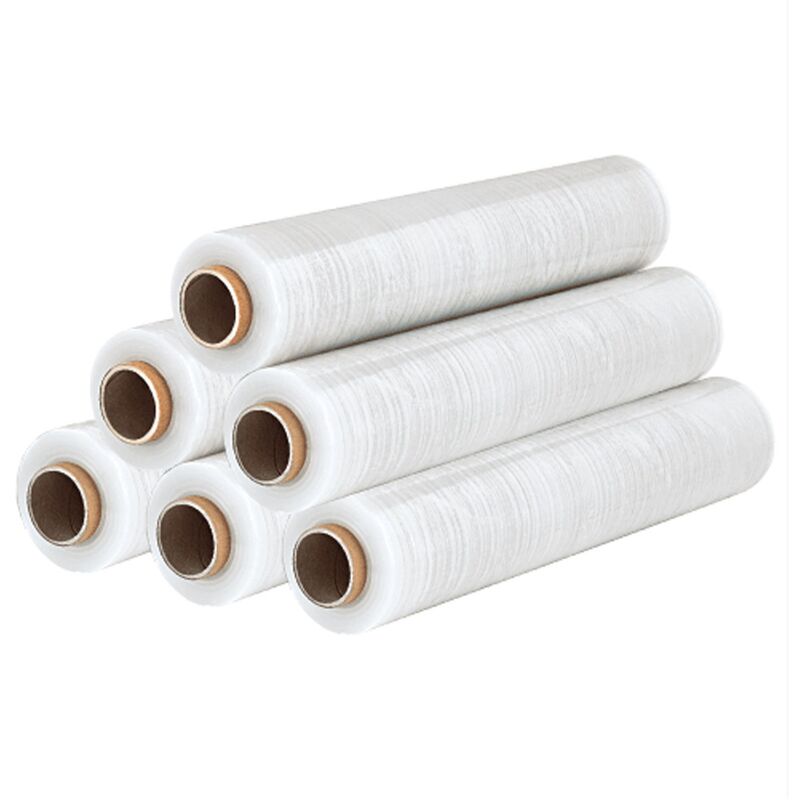 foto del prodotto sti film estensibile trasparente manuale pellicola 6 rotolo 2.2kg 500mm 23 my micron bobina fascia pallet