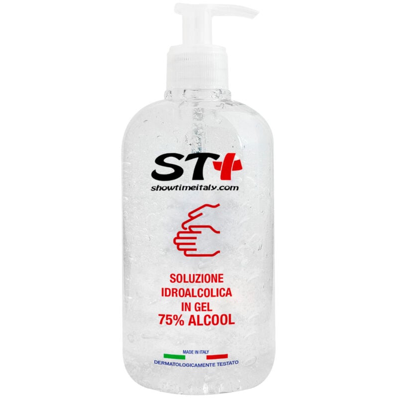 foto del prodotto sti gel lavamani igienizzante senza acqua ck 500ml alchool 75 dispenser elimina 99 a base alcolica