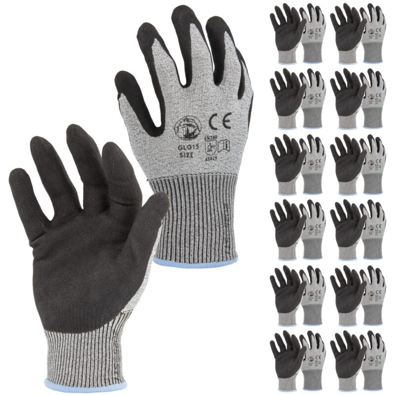 foto del prodotto sti guanti anti taglio antiscivolo palmo spalmato in nitrile touchscreen 8 m pacco da 12pz 
