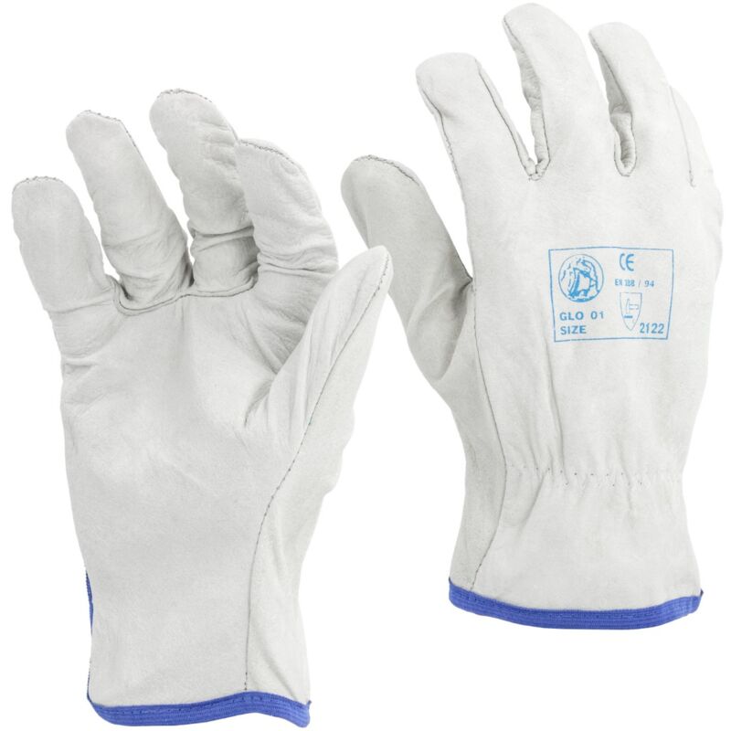 foto del prodotto sti guanti in pelle bianco orlato alta qualit lavoro antinfortunistica 9 l 1 paio
