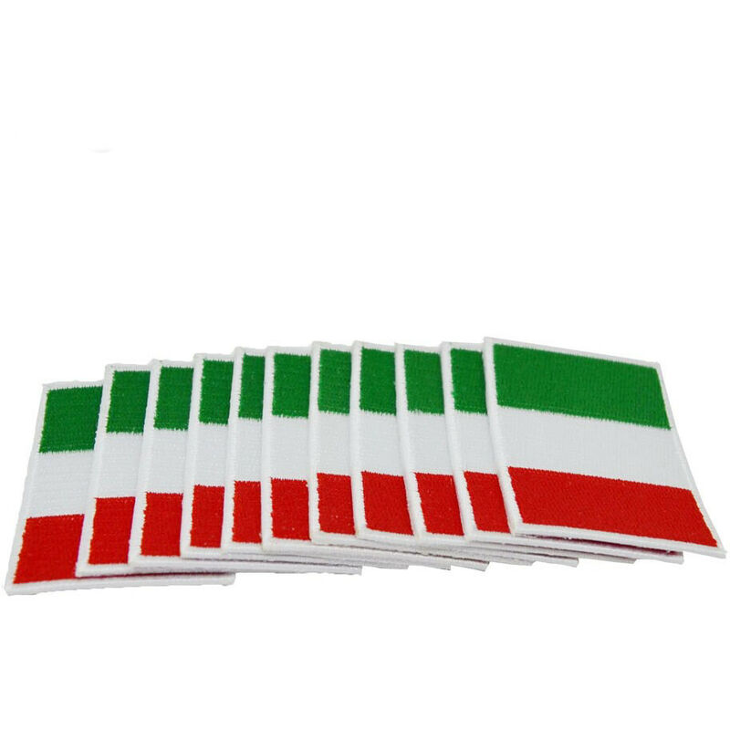 foto del prodotto stickerslab 10 patch bandiera italiana in tessuto da cucire stirare per abbigliamento 55x37mm