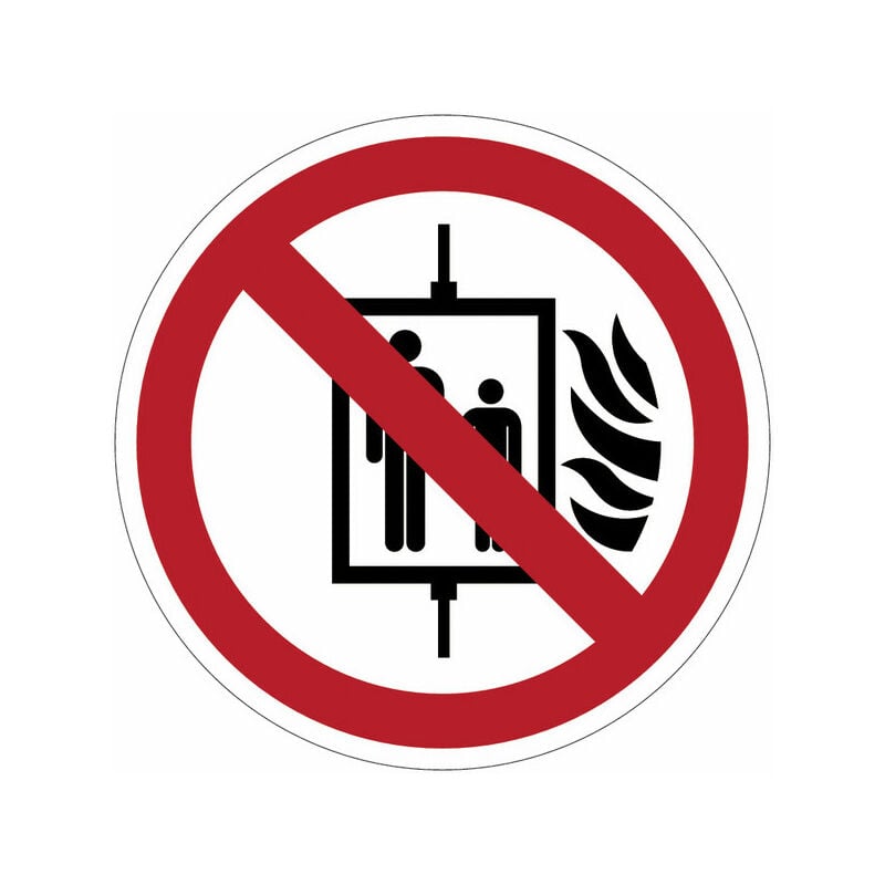 foto del prodotto stickerslab cartelli di divieto iso 7010 vietato usare lascensore in caso di incendio p020 misura 50mm x 50mm, numero pezzi 10 pezzi