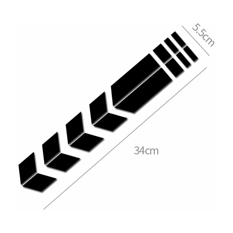 foto del prodotto stickerslab chevron adesivi realizzati con materiale rifrangente per parafango moto colore nero