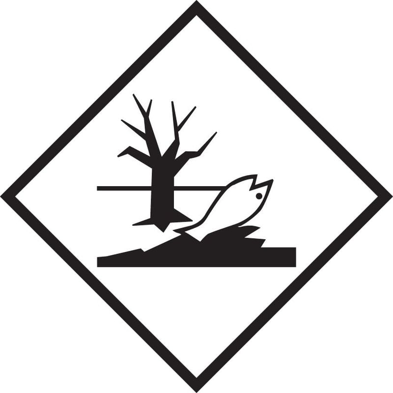foto del prodotto stickerslab etichetta autoadesiva o supporto alluminio a.d.r materia pericolosa per l ambiente marine pollutant mark 300x300mm modello pvc