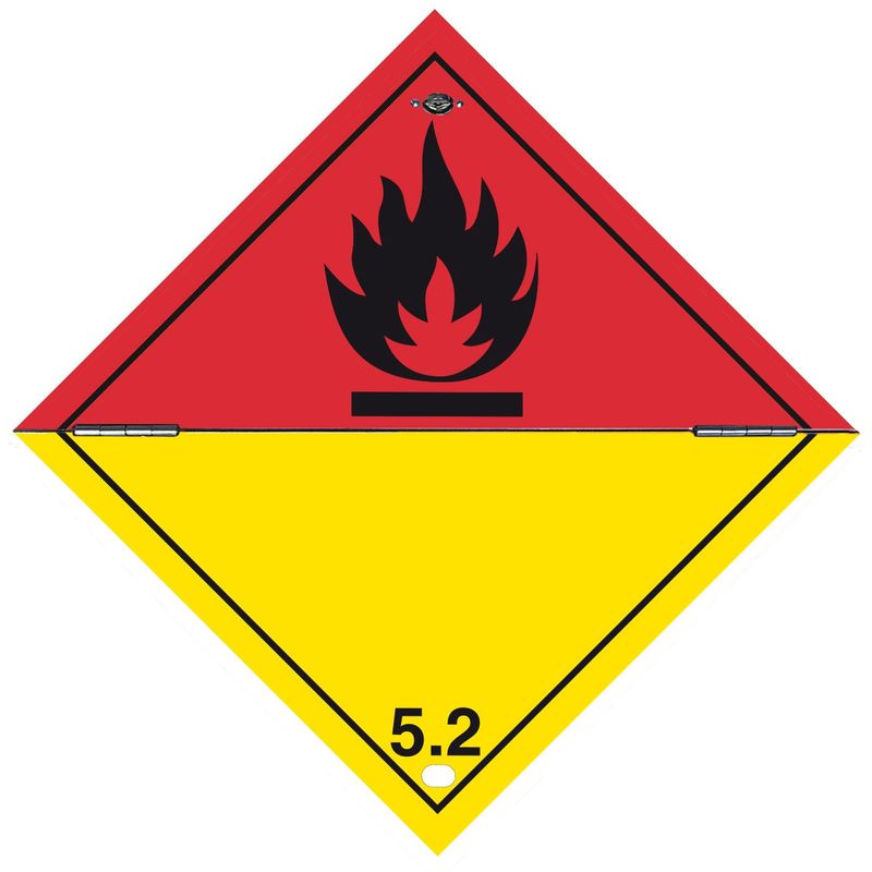 foto del prodotto stickerslab etichetta autoadesiva o supporto alluminio a.d.r per divisione 5.2 per perossidi organici. 300x300mm modello pvc adesivo