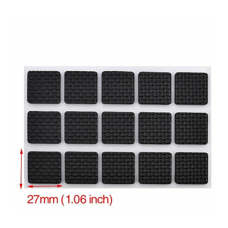 foto del prodotto stickerslab gommini adesivi per mobili cuscinetti sottosedie salva pavimento varie misure packaging 30 pcs quadrati 27mm 