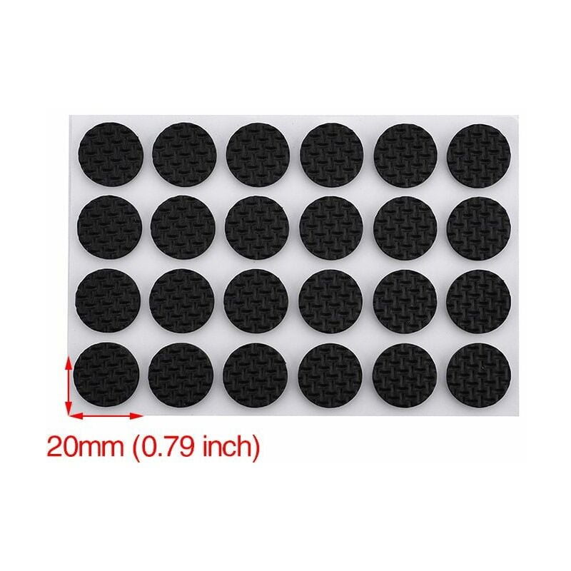 foto del prodotto stickerslab gommini adesivi per mobili cuscinetti sottosedie salva pavimento varie misure packaging 48 pcs circolare 20mm 
