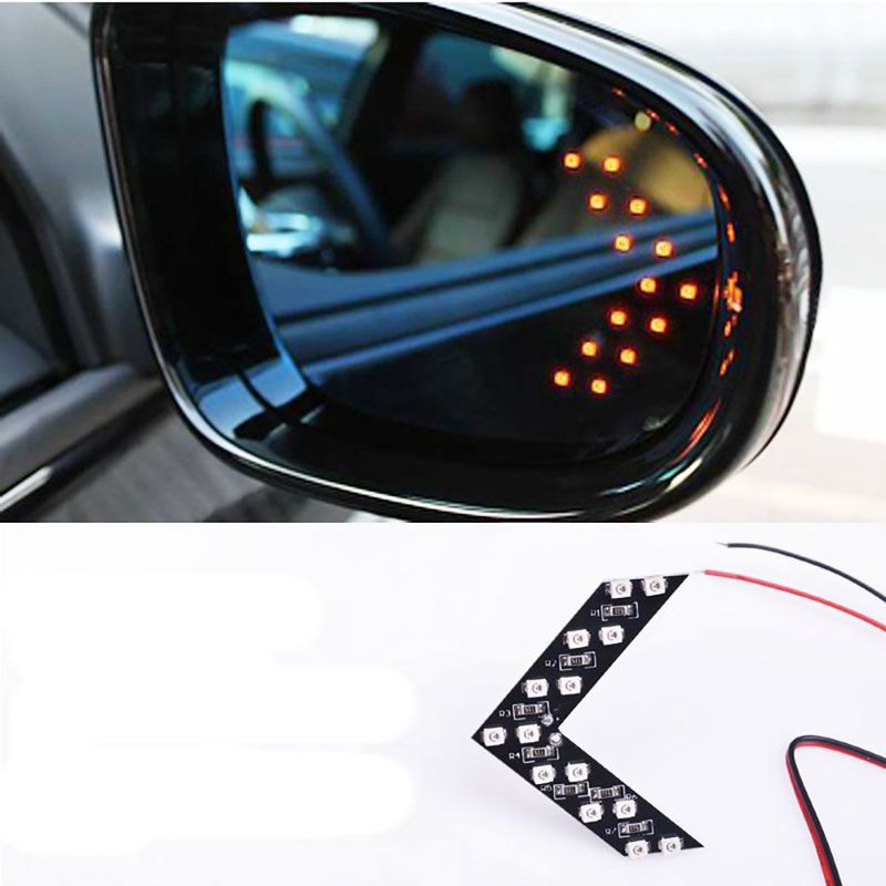 foto del prodotto stickerslab luci a forma di frecce per specchietti, con 14 led smd