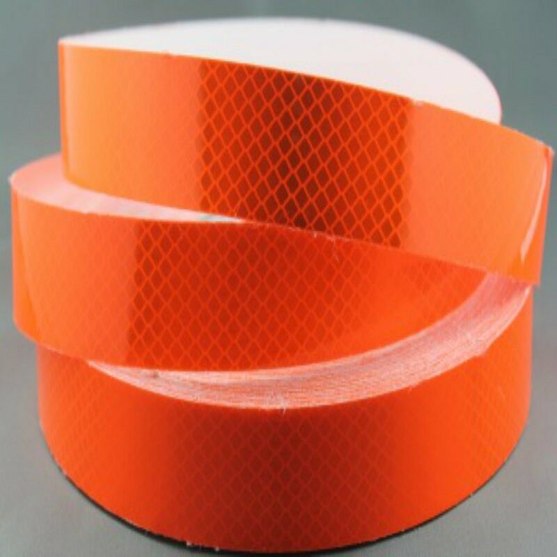 foto del prodotto stickerslab nastro adesivo rifrangente arancio fluorescente larghezza 25mm, lunghezza 1 metro