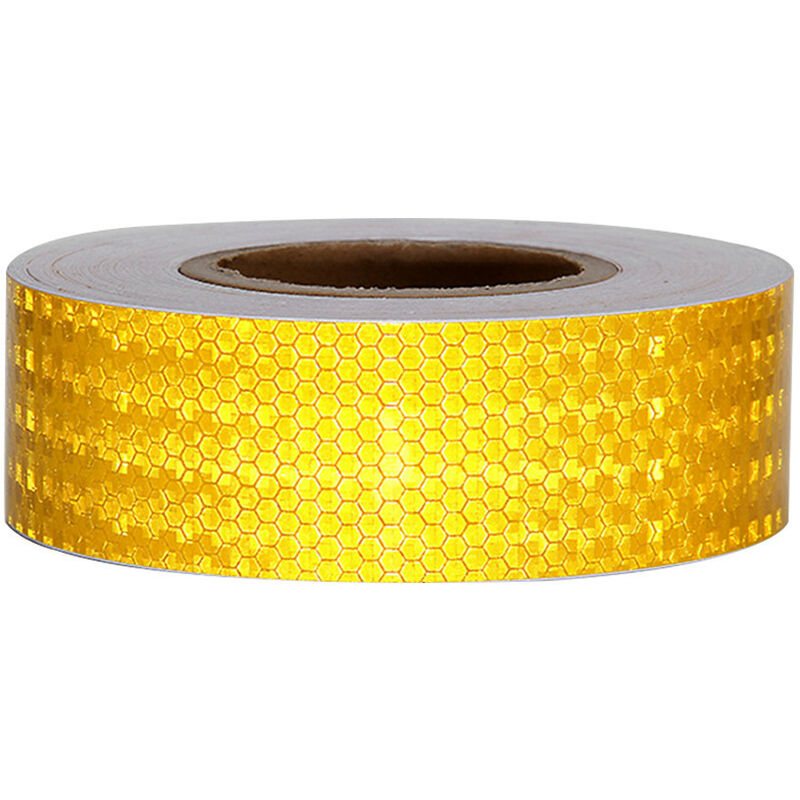 foto del prodotto stickerslab nastro adesivo rifrangente diamond per segnalazione giallo 50mm classe 2 lunghezza 50mm x 5 mt