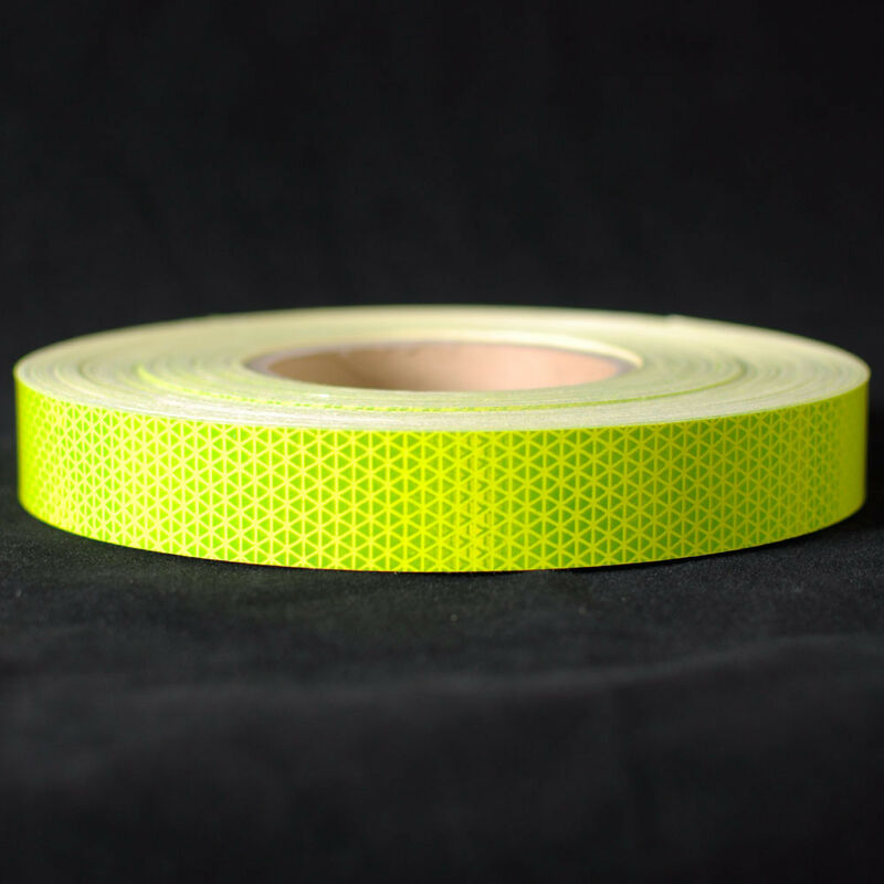 foto del prodotto stickerslab nastro adesivo rifrangente giallo fluorescente ad alta intensit larghezza 25mm, lunghezza 1 metro