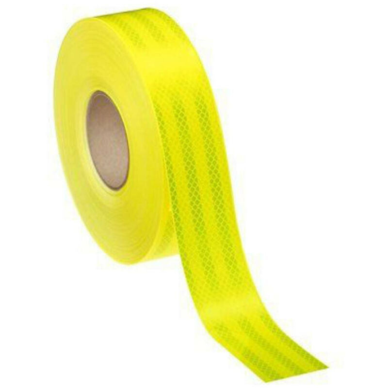 foto del prodotto stickerslab nastro adesivo rifrangente giallo fluorescente ad alta intensit larghezza 50mm, lunghezza 1 metro