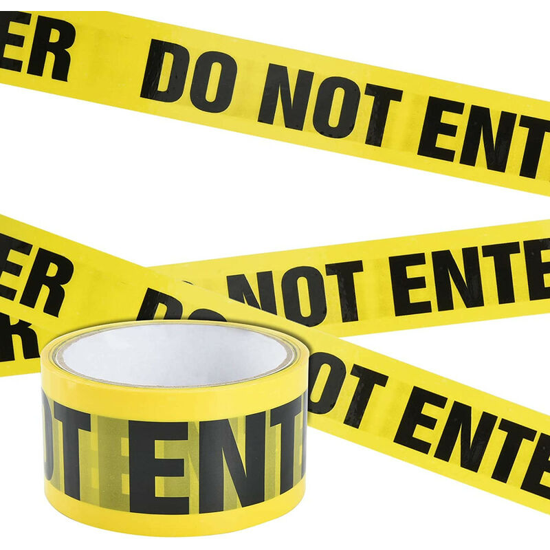 foto del prodotto stickerslab nastro adesivo segnaletico cantieri avvertenza giallo nero con scritta do not enter packaging 48mm 4,8cm x 25mt