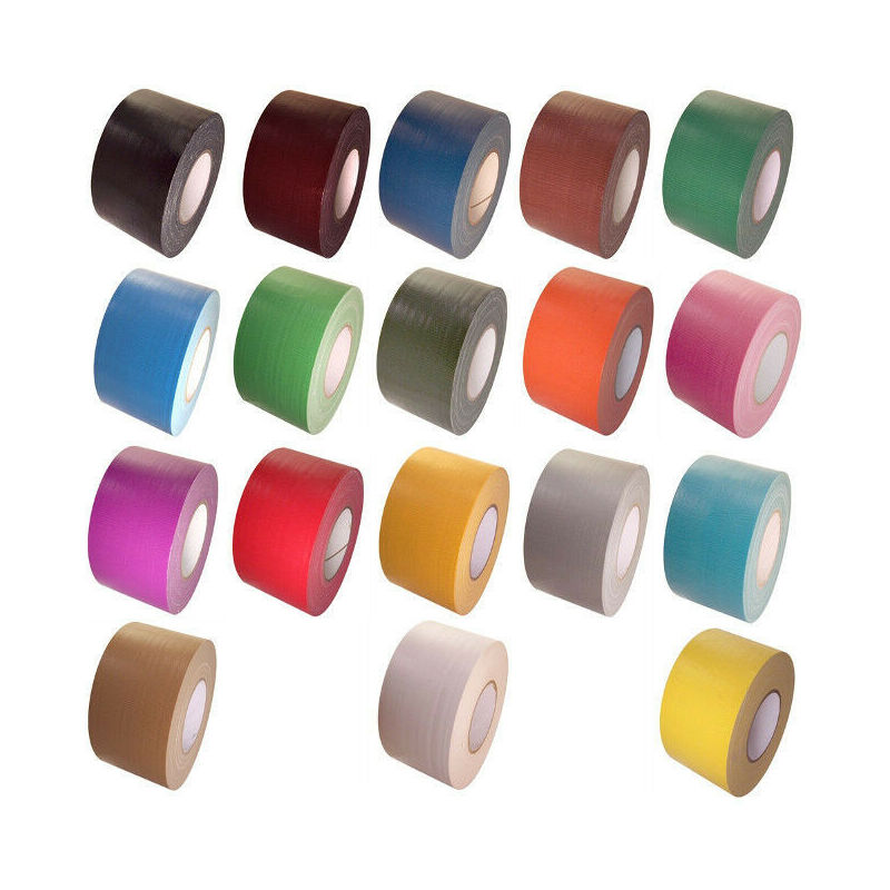 foto del prodotto stickerslab nastro americano telato colorato plastificato per riparazioni extra forte 4 rotoli colore rosso, larghezza 38mm, lunghezza 2,75mt