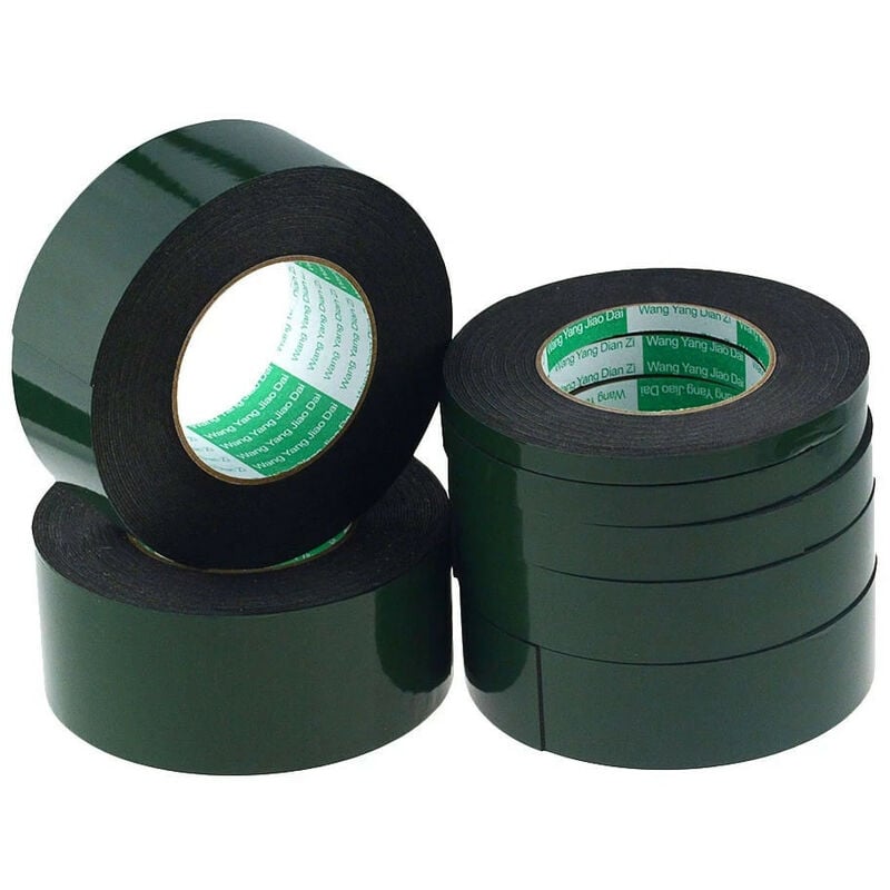 foto del prodotto stickerslab nastro biadesivo in schiuma acrilica per fissaggio, ad alta adesivit , nero larghezza 50mm, lunghezza 50 metri, spessore 1,5mm