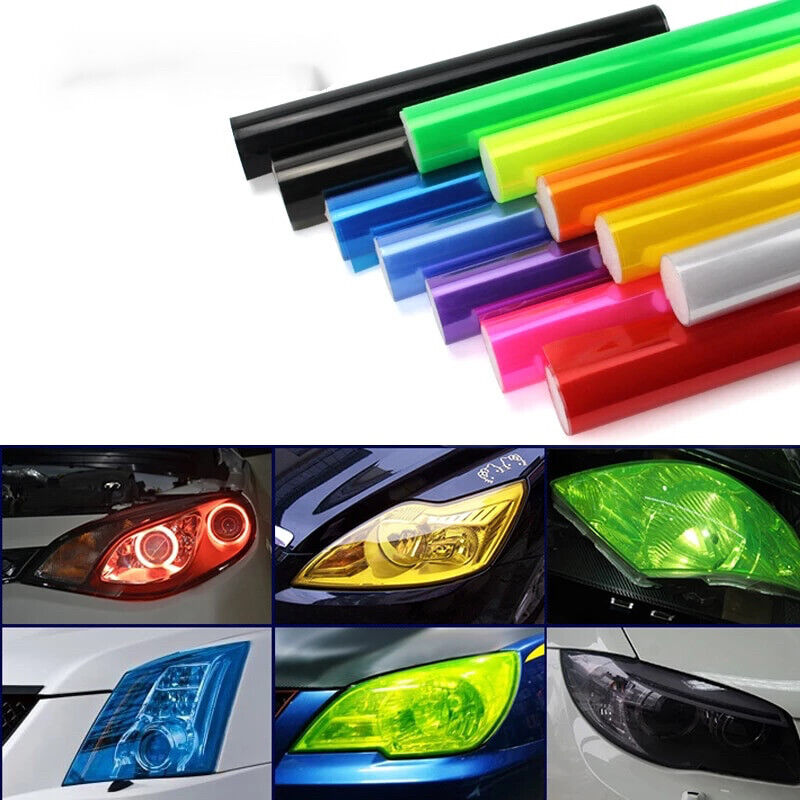 foto del prodotto stickerslab - pellicola adesiva colorata per fari auto anteriori e posteriori in 14 colori colore - viola, lunghezza - 30cm x 50cm