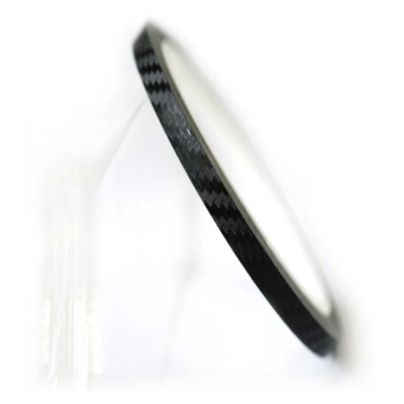 foto del prodotto stickerslab strisce adesive per cerchi moto effetto carbonio 7 10mm x 6 metri larghezza 7mm x 6mt