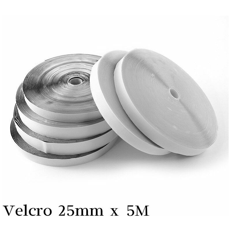 foto del prodotto stickerslab strisce velcro adesivo bianco o nero 20mm x 5 metri packaging bianco 20mmx5mt 
