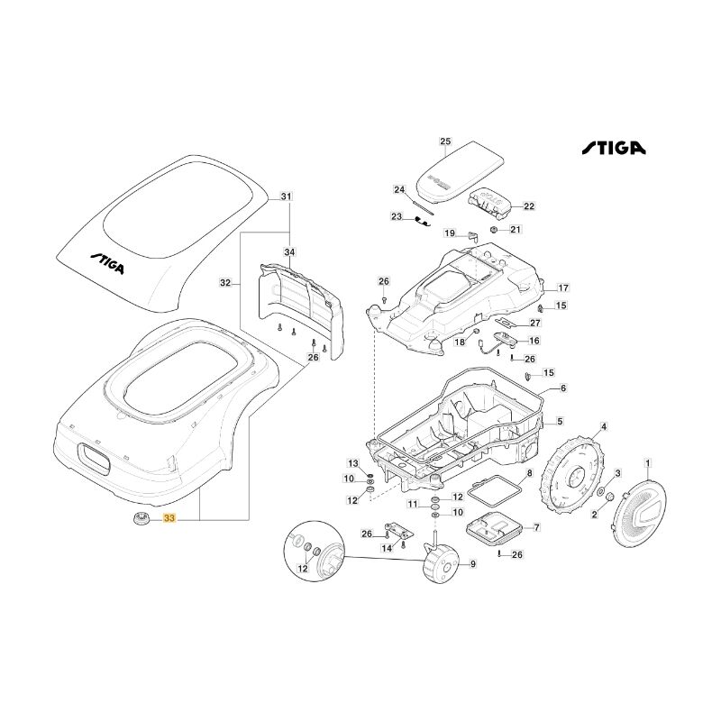 foto del prodotto stiga cuffia in gomma robot rasaerba modelli a1000 originale 322122001 1