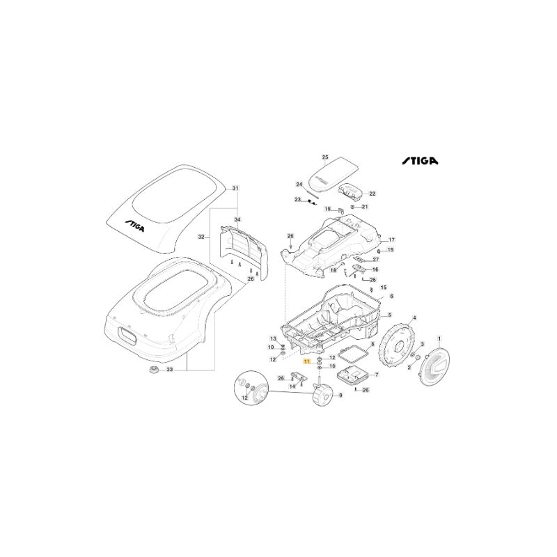 foto del prodotto stiga distanziale robot tagliaerba modelli a1000 a1500 originale 322171011 0