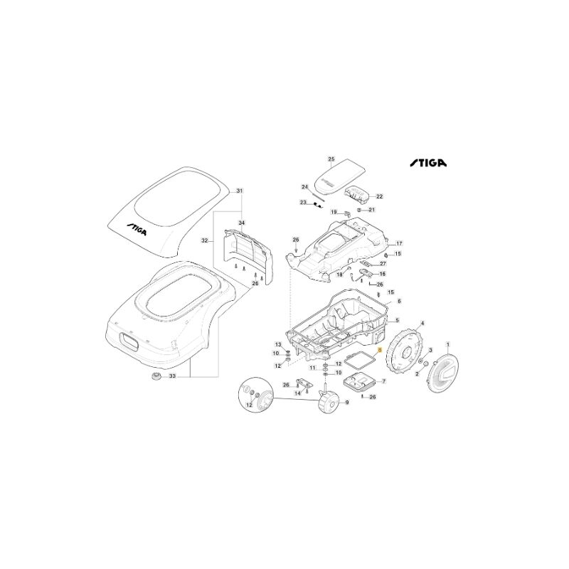 foto del prodotto stiga guarnizione coperchio batteria robot modelli a1000 originale 122280002 0