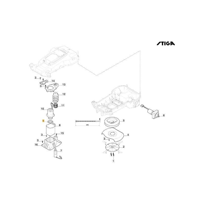 foto del prodotto stiga guarnizione motore lama robot rasaerba modelli a1000 originale 122280004 0
